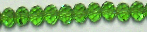 Bright Green Crystal Rondelle 6mm x 4mm (10pcs)