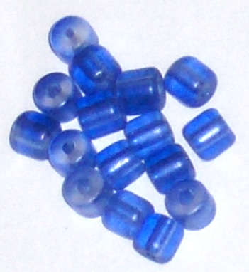 Iced Dark blue 5mm Tube glass beads (10pcs)