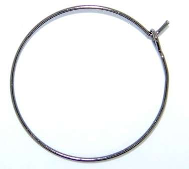 Black Nickel ear ring hoop/ wineglass charm 25mm (4pcs)