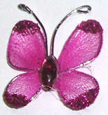 Cerise Pink Glitter Butterfly with rhinestone for Mordecai APBT