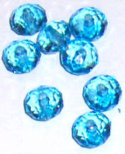 Bright Blue Acrylic Rondelle 8mm x 6mm beads (100pcs)