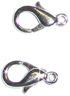 Bulk Silvertone lobster clasp - 12mm x 6mm (100pcs)