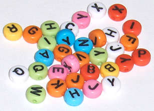 Alphabet Acrylic 7mm round beads (100pcs)