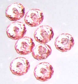 Pink Acrylic Rondelle 8mm x 6mm beads (20pcs)