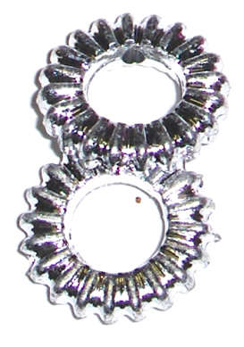 Silver Acrylic donut 17x4mm spacer beads (10pcs)
