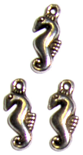 Silver Sea horse charms  17mm x 6mm (2pcs)