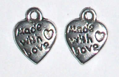 Silver heart charm 13mm x 10mm (1pc)