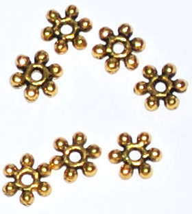 Gold daisy spacer 6mm (50pcs)