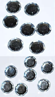 Silver round 8mm rhinestones  (50pcs)