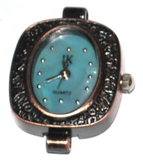 Copper Rectangle Quartz watch with Blue Mother-of-pearl face (1pc)