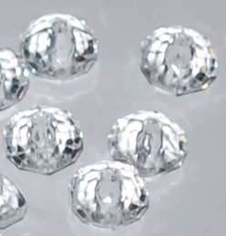 Clear Acrylic Rondelle 8mm x 6mm beads (100pcs)