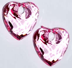 Pink Acrylic heart 16mm beads (10pcs)