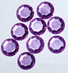 Purple round 8mm rhinestones  (50pcs)