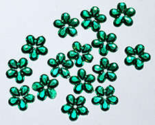 Clearance Sale* Green Flower Rhinestones 11mm (50pcs)