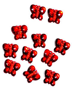 Clearance Sale* Red butterfly Rhinestones 10mm (50pcs)