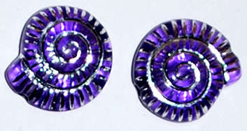 Dark purple Acrylic Sparkle Spiral shell beads (10pcs)