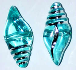 Turquoise Acrylic Sparkle sea shell beads (10pcs)