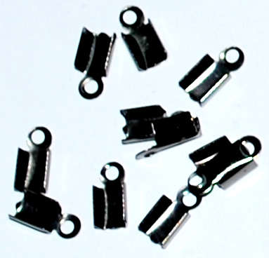 Black nickel cord ends 9mm x 4mm (20pcs)