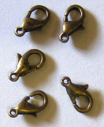Brass lobster clasp 12mm x 6mm (10pcs)