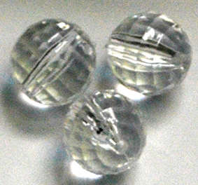 Clear Acrylic faceted round 20mm beads (5pcs)