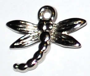 Silver Acrylic dragonfly 16x19mm charm (5pcs)