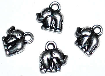 Silver Acrylic elephant 10mm charm (10pcs)
