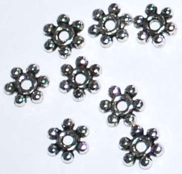 Nickel daisy spacer 6mm (100pcs)