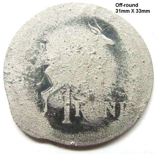 Multiple errors 1979 SA Rand. Off round, over-frosted, overlap milling from adjacent minted coin