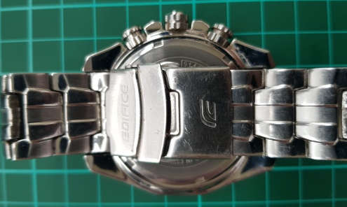 Casio Ediface watch, with an unusual 1/20th second chronograph. Large stainless steel case.