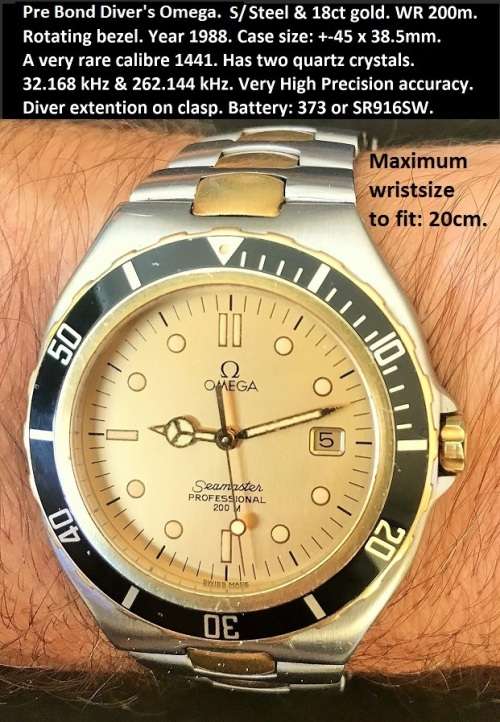 A rare vintage Omega. Stainless steel & 18ct gold. Nice condition. See photos for full description.