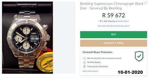 Breitling SuperOcean Chronograph. Automatic. Box and a valuation certificate from Breitling at R78k