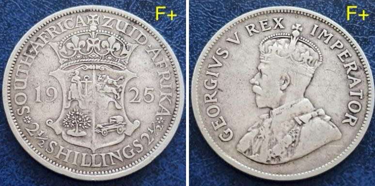 1925 SA Half Crown. F+ condition. See with photo
