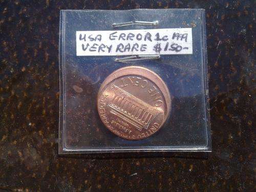 Error off-centre 1999 Lincoln USA cent. Spotless condition.