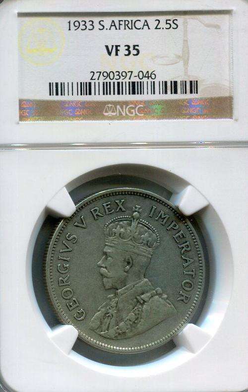 1933 SA Half Crown NGC VF35. Very rare. Hard to get in a nice NGCcondition. Price greatly reduced.