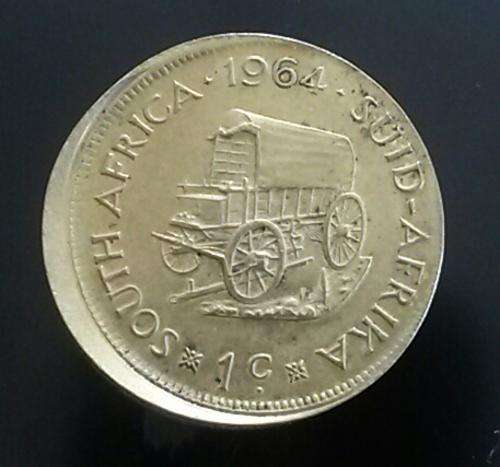Error 1964 SA 1c. Struck off-centre. Errors are very rare in the early coins.