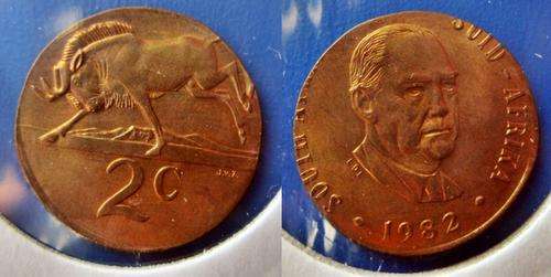 Error 1982 SA 2c minted on a 1c planchet. Uncirculated. Rare to still see the whole date.