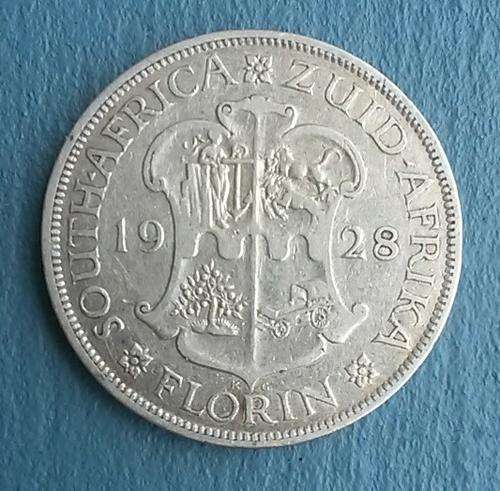 Rare 1928 SA Two Shillings / Florin. Condition F+. Unc= R40 000. VF= R3000