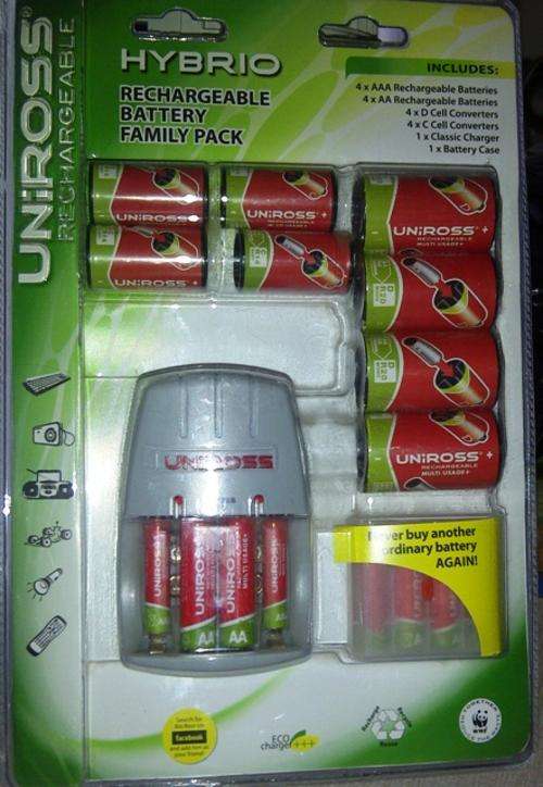 Uniross Hybrio Rechargeable Battery Family Pack