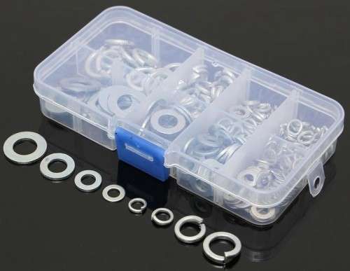 *Liquidation stock,2 for one bid- Brand New -Metal washer set - 200 pcs washers in plastic case