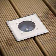 Flush fitting Deck / Pathway /Patio  Light - Solar powered- no wiring, just fit and walk away!!