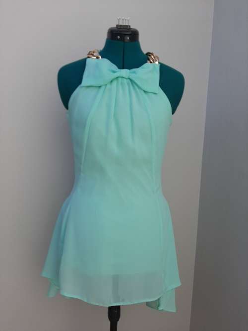 LADIES CHIFFON LAYERED HI-LOW TOP SIZE SMALL