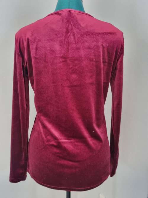 BURGUNDY VELOUR TOP SIZE M