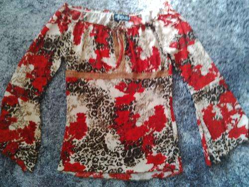 ROSES AND ANIMAL PRINT TOP SIZE M/L
