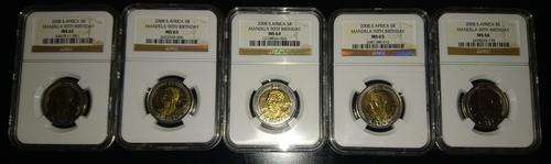 2008 MANDELA 90TH Birthday Coin SET MS62/MS63/MS64/MS65/MS66