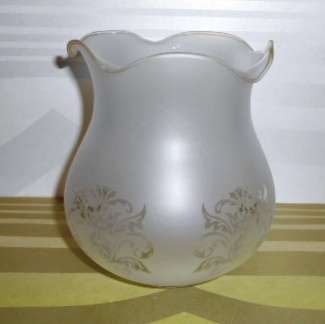 Vintage frosted lamp shade with frilled rim