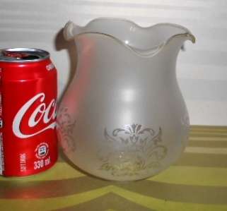 Vintage frosted lamp shade with frilled rim