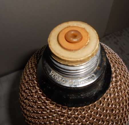 ART Deco Style Syphon Gold Mesh Covered  Czechoslovakian Seltzer / Syphon Bottle