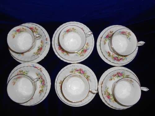 Royal Albert Moss Rose 6 Trios