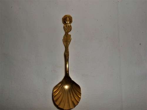 Gold Plated Sugar Spoon with Rose design