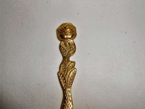Gold Plated Sugar Spoon with Rose design